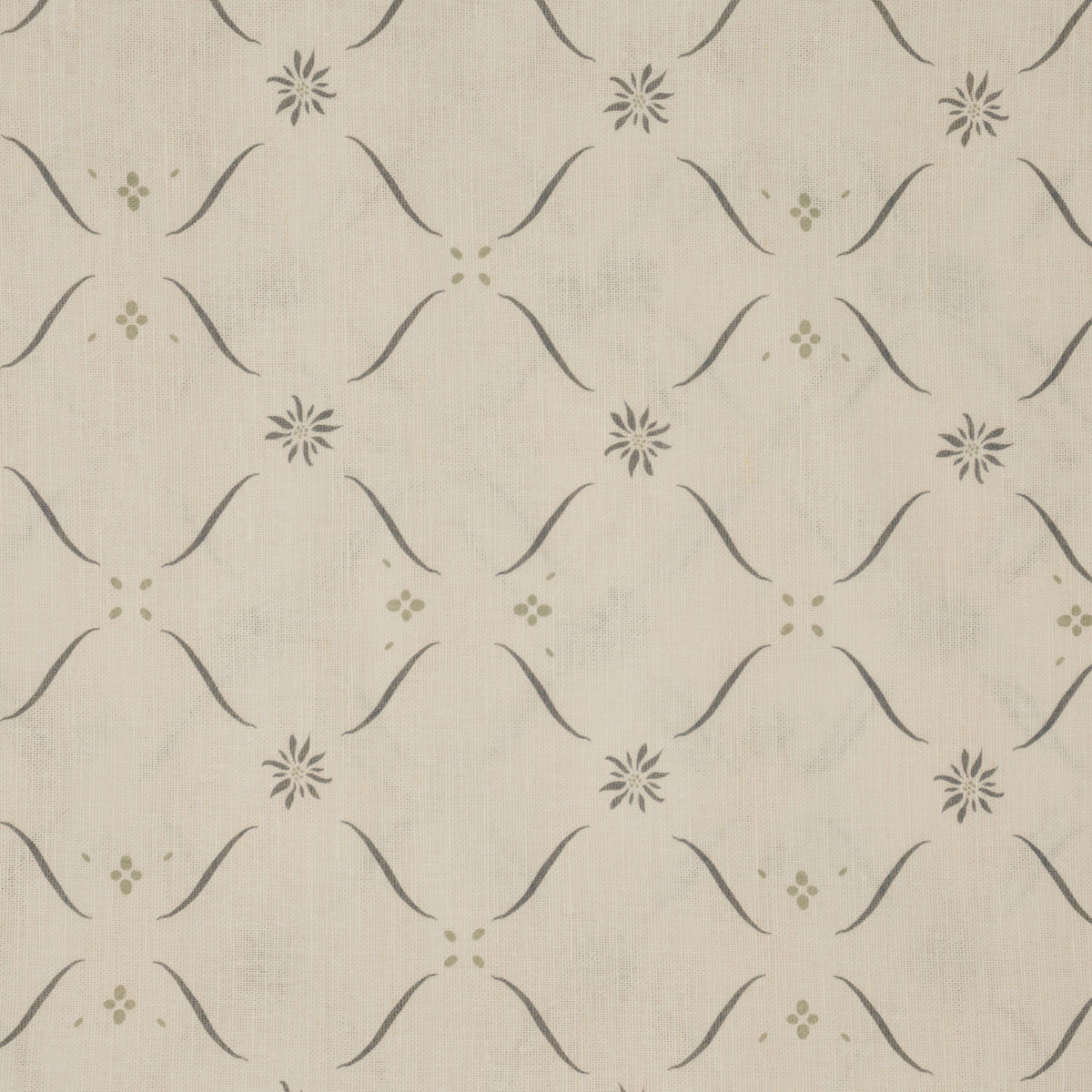 Edelweiss Trellis - Loden Blue and Alpine Green on White