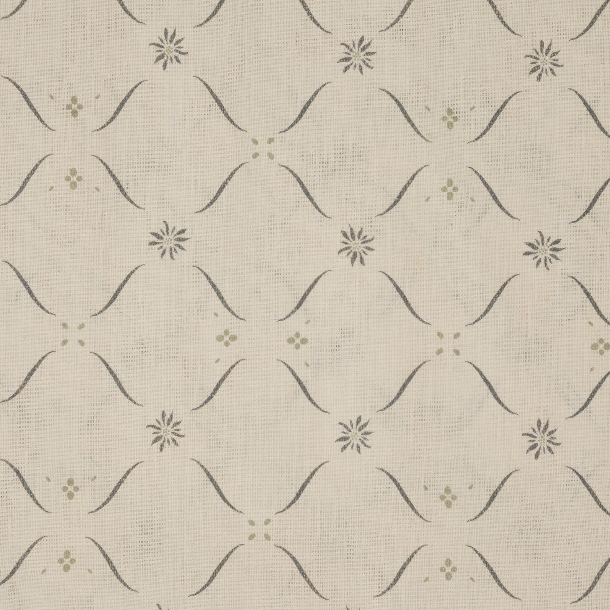 Edelweiss Trellis - Loden Blue and Alpine Green on White