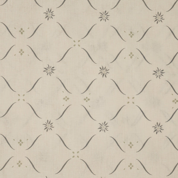 Edelweiss Trellis - Loden Blue and Alpine Green on White