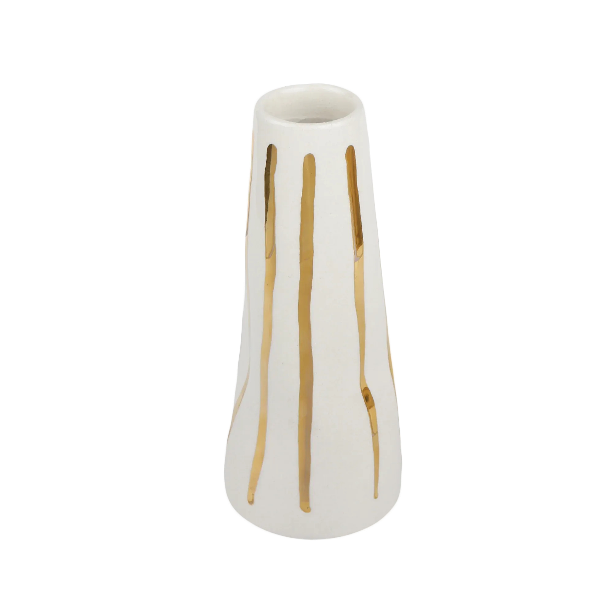 Gold Stripes Stem Vase