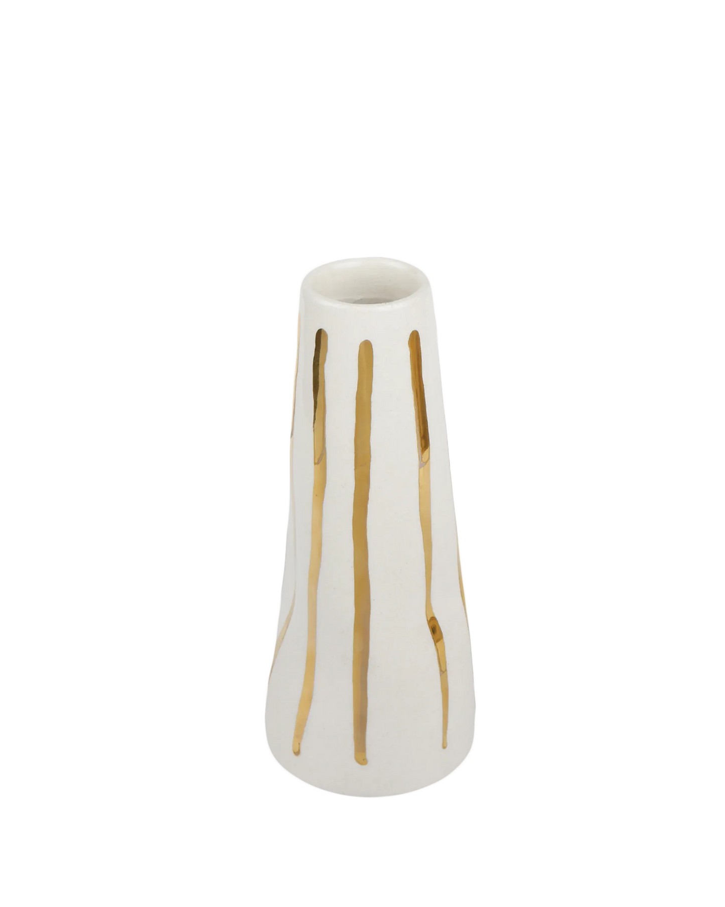 Gold Stripes Stem Vase