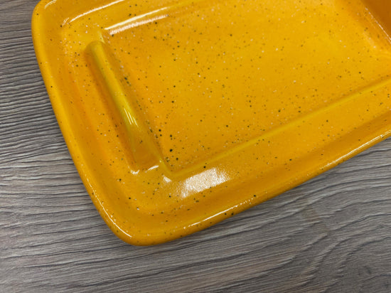 Yellow Butter Dish with Handle