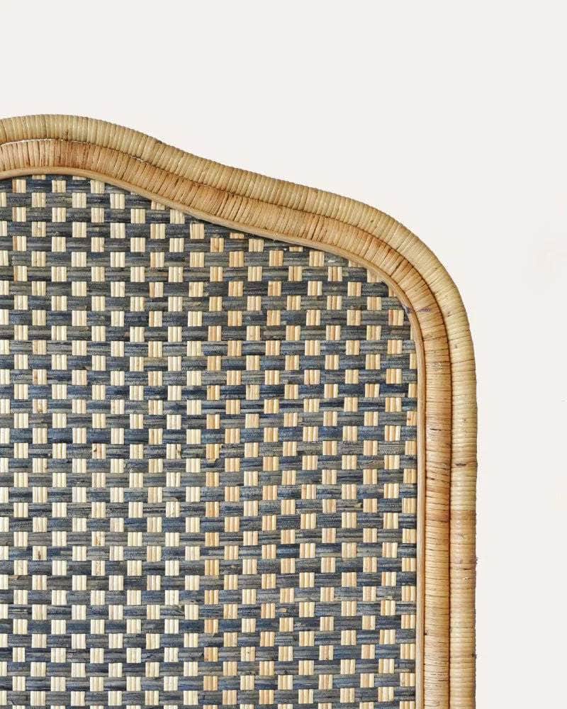 Single Rattan Headboard - Blue