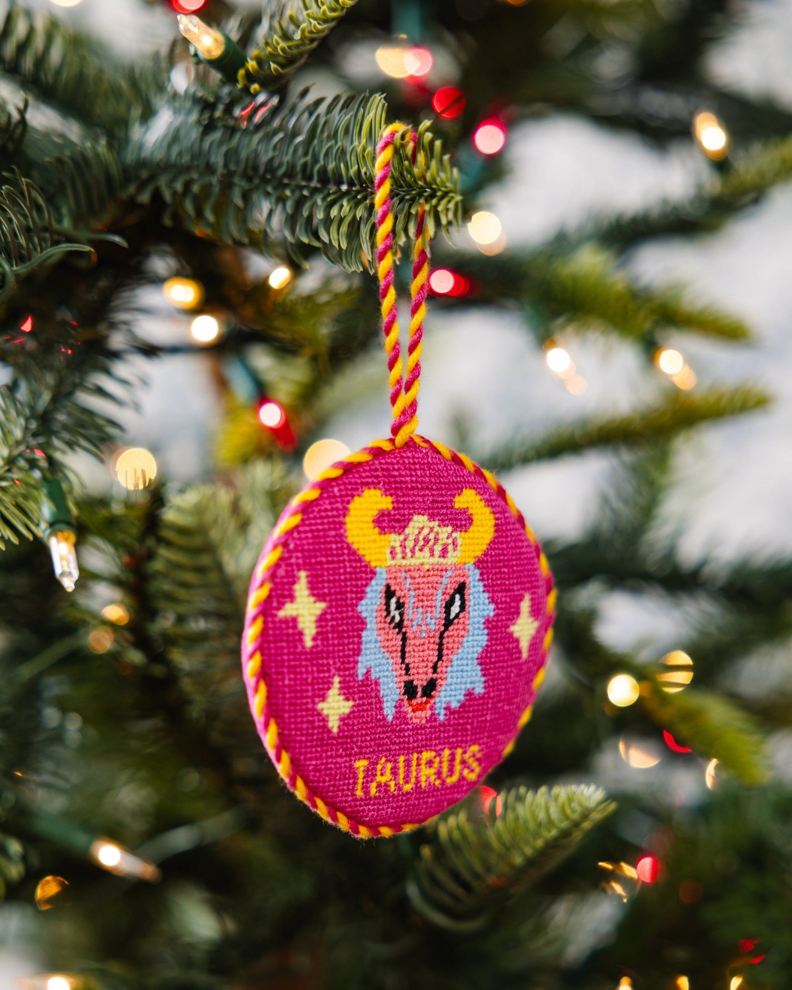 Needlepoint Zodiac Ornament - Taurus