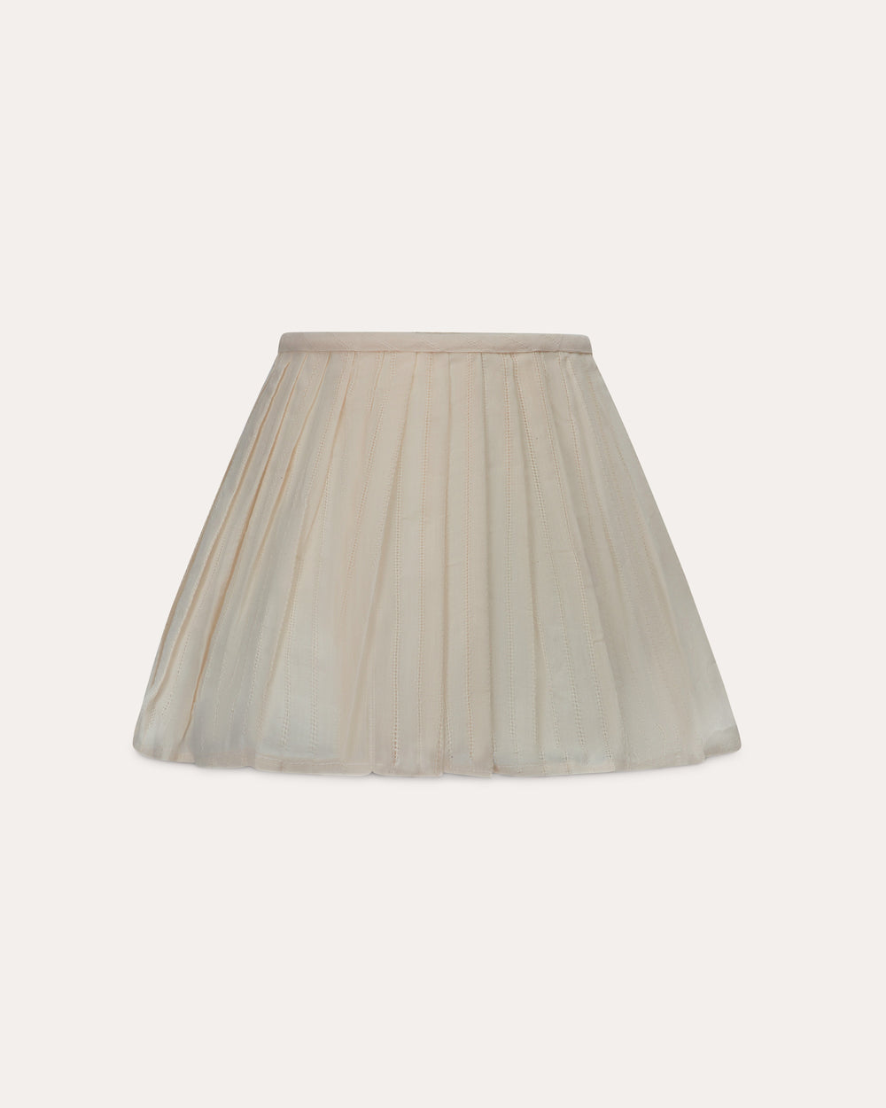 Loose Pleat Cream Embroidered Stripe Lampshade