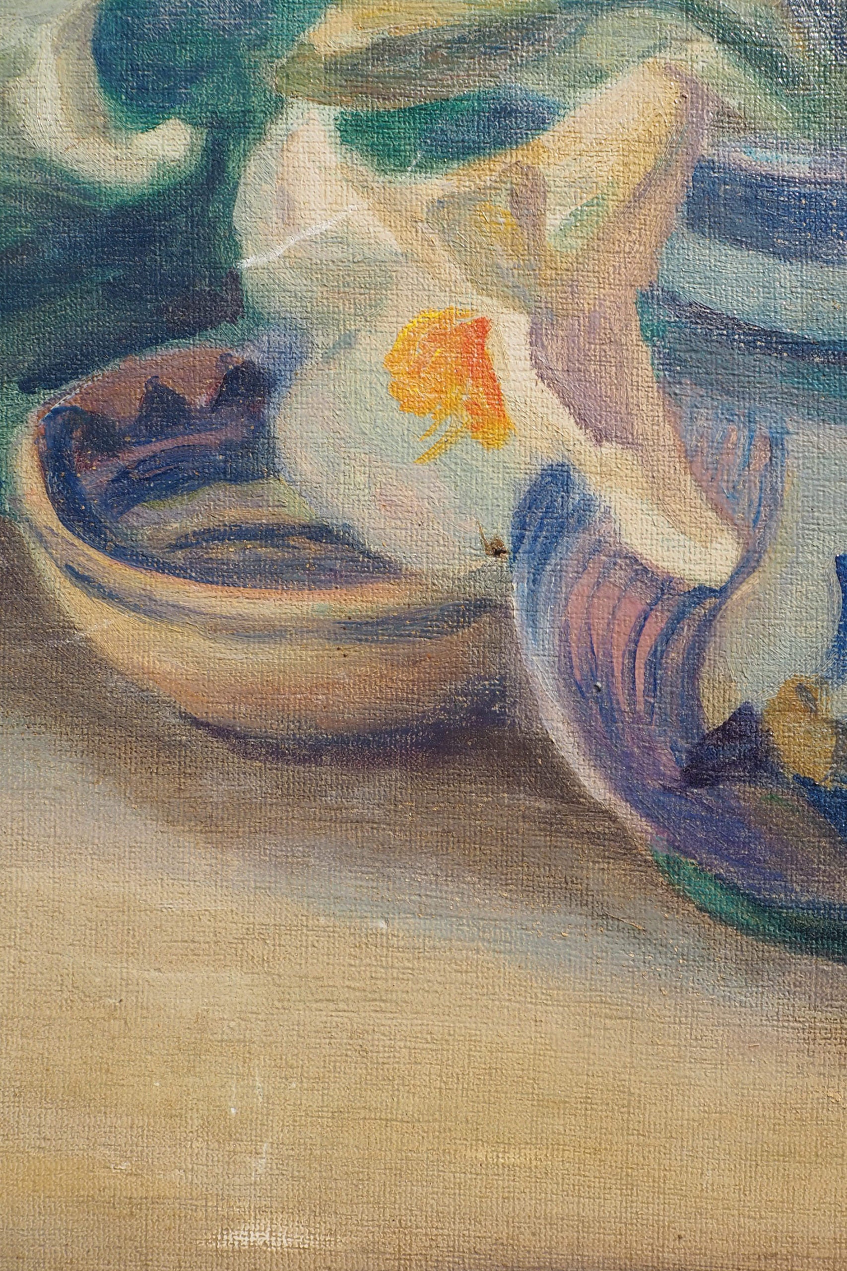 Vintage Oil on Board Still Life Painting