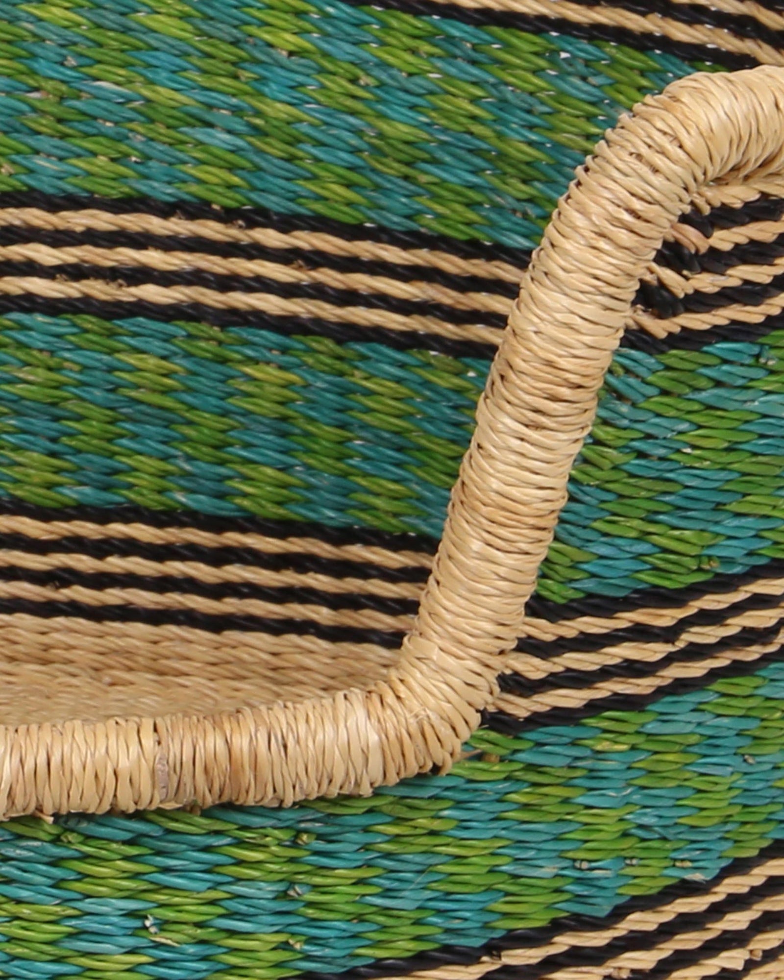 KWESI: Blue, Green and Black Dog Basket - Medium