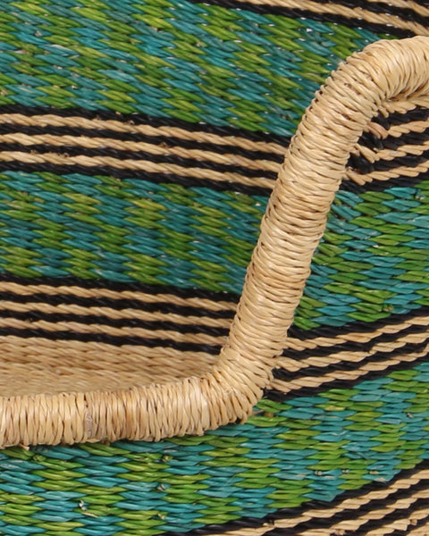KWESI: Blue, Green and Black Dog Basket - Medium