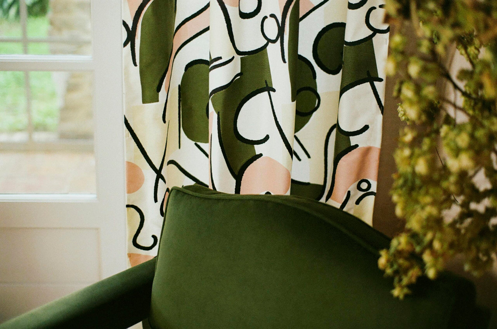 Felix Slipper Chair, Zucchini Velvet