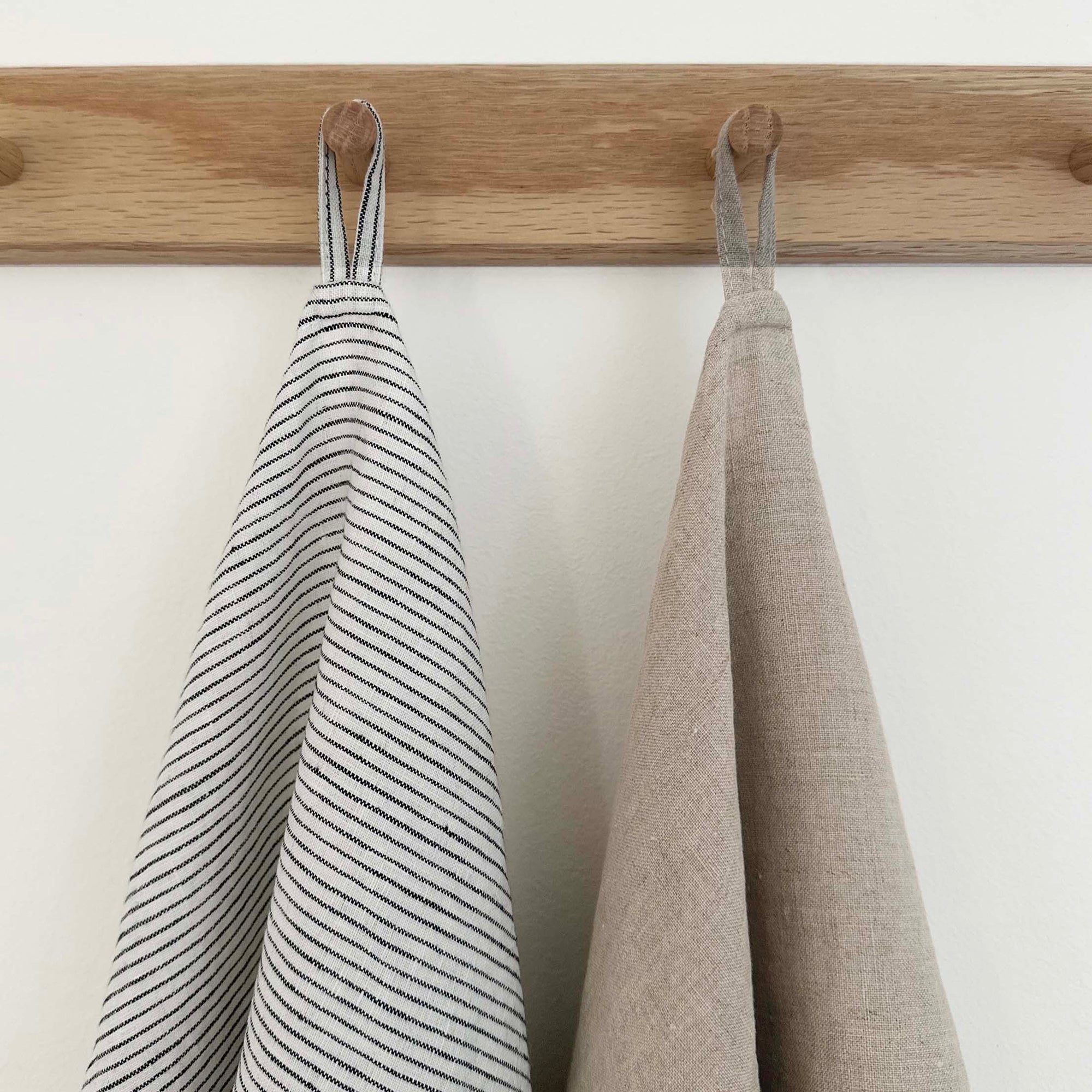 100% Linen Tea Towels OEKO-TEX® Certified - Natural + Stripe