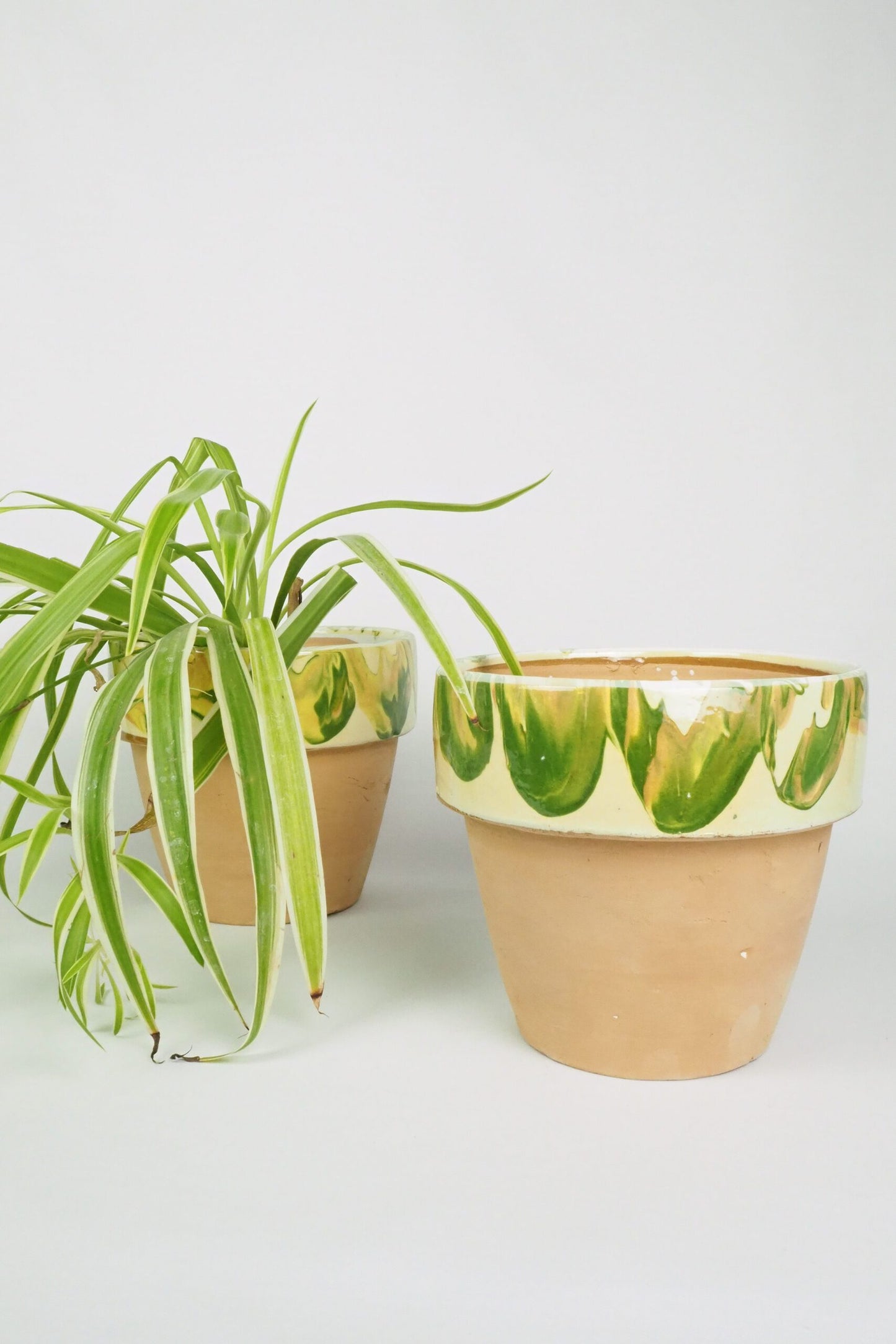 Yellow Marbled Terracotta Planter