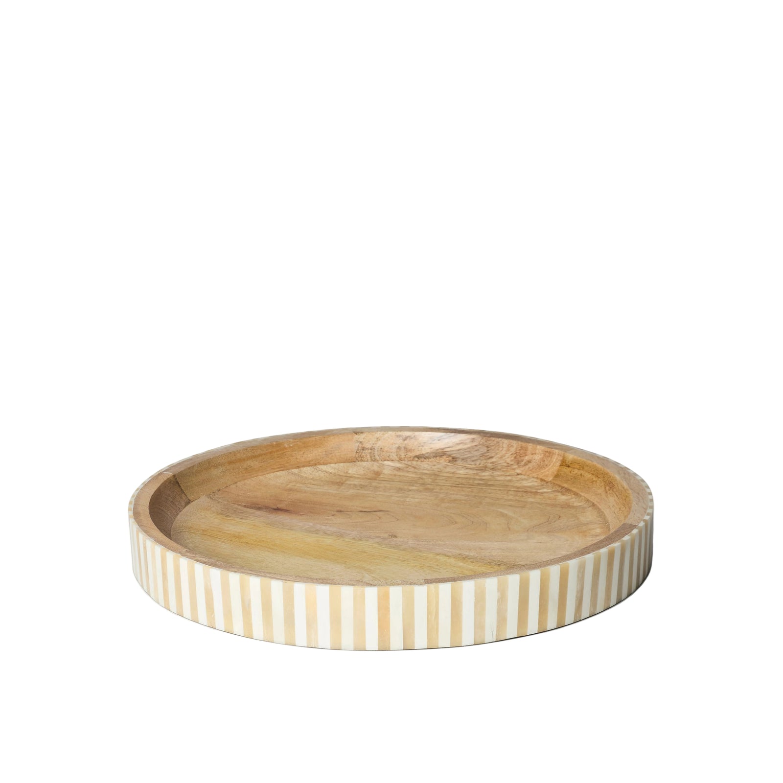 Round Inlay Tray | Beige | Striped
