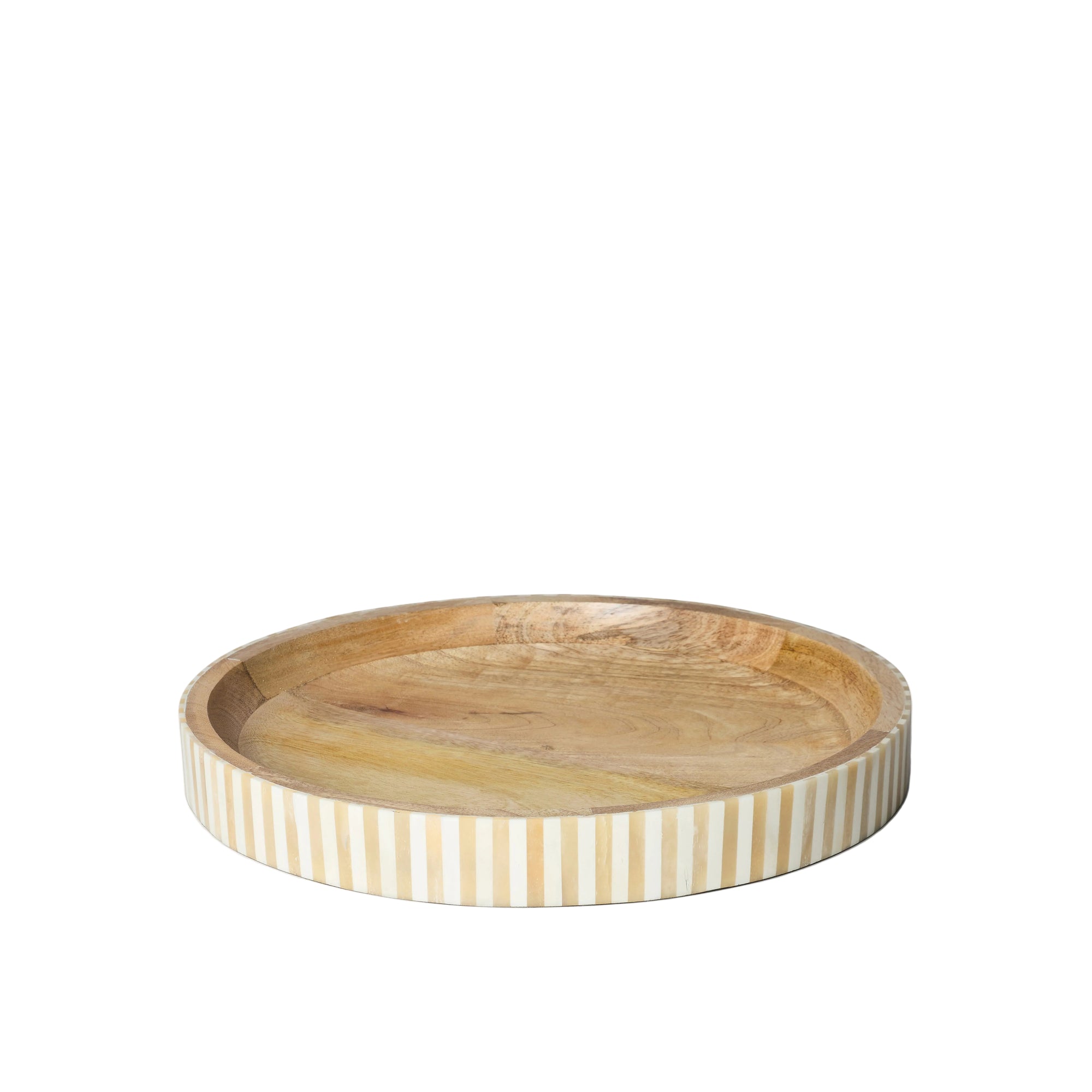 Round Inlay Tray | Beige | Striped