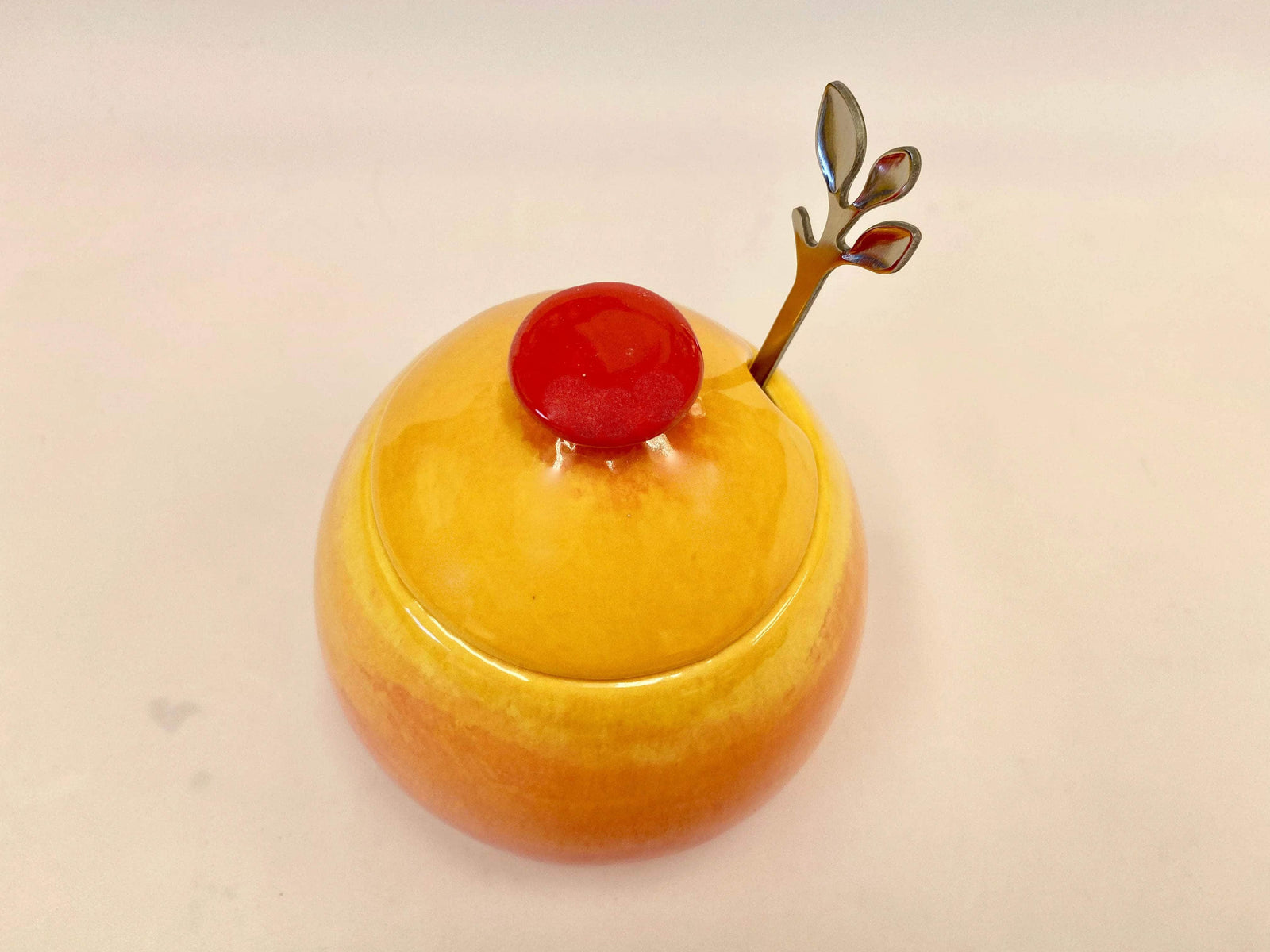 Sugar Bowl - Graduated Red to Yellow Glaze