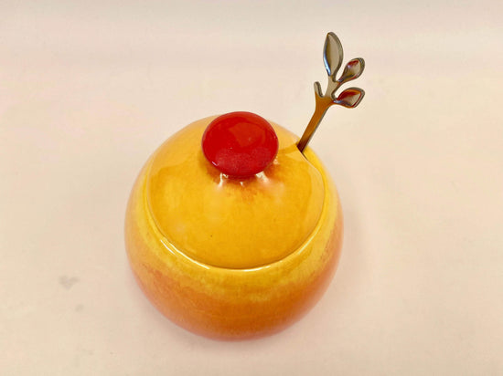 Sugar Bowl - Graduated Red to Yellow Glaze