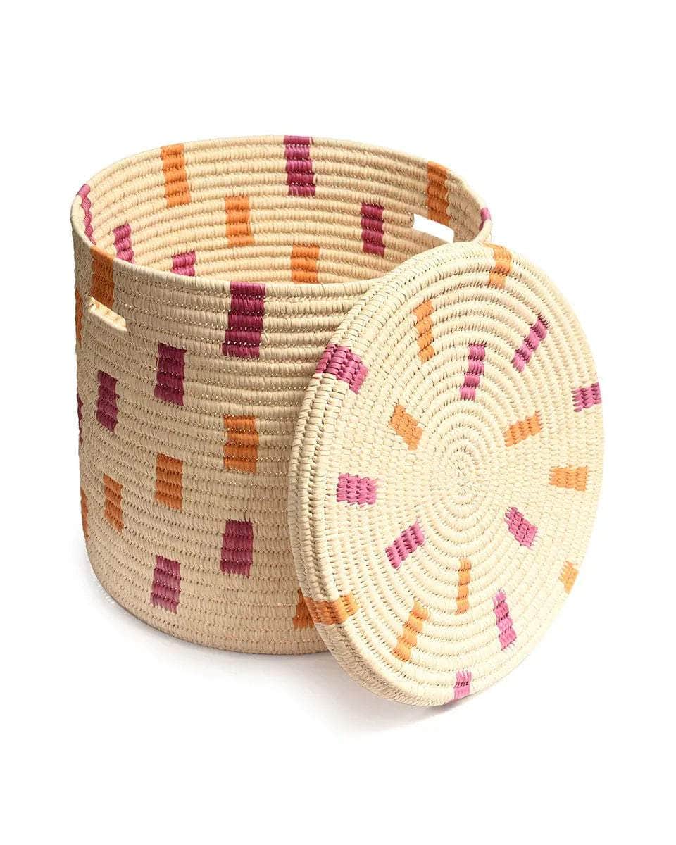 MADOADOA: Orange and Pink Brushstroke Laundry Basket