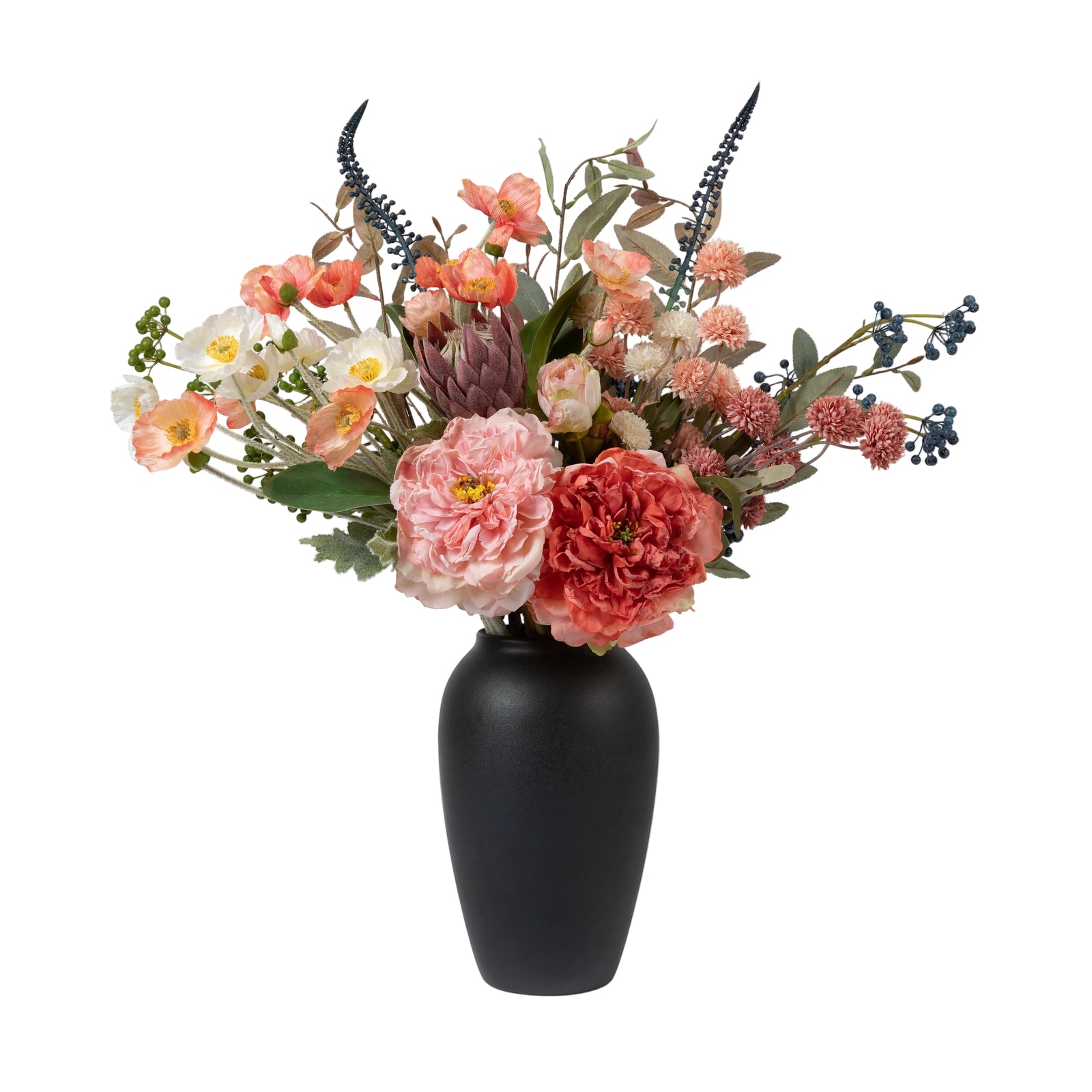 Abi - Faux Flower Arrangement - Pinks, Corals & Greens