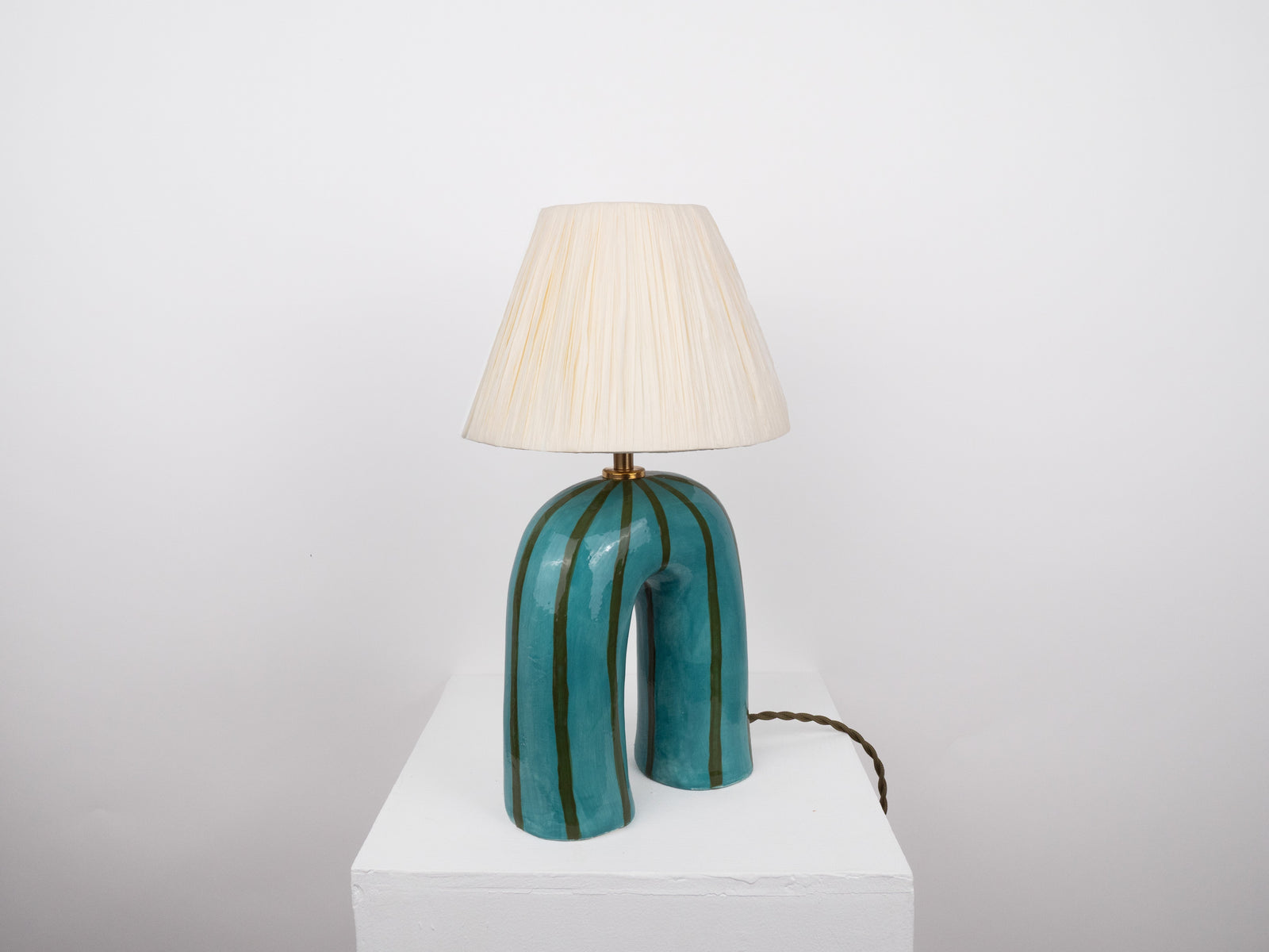'You' Table Lamp - Green Stripes