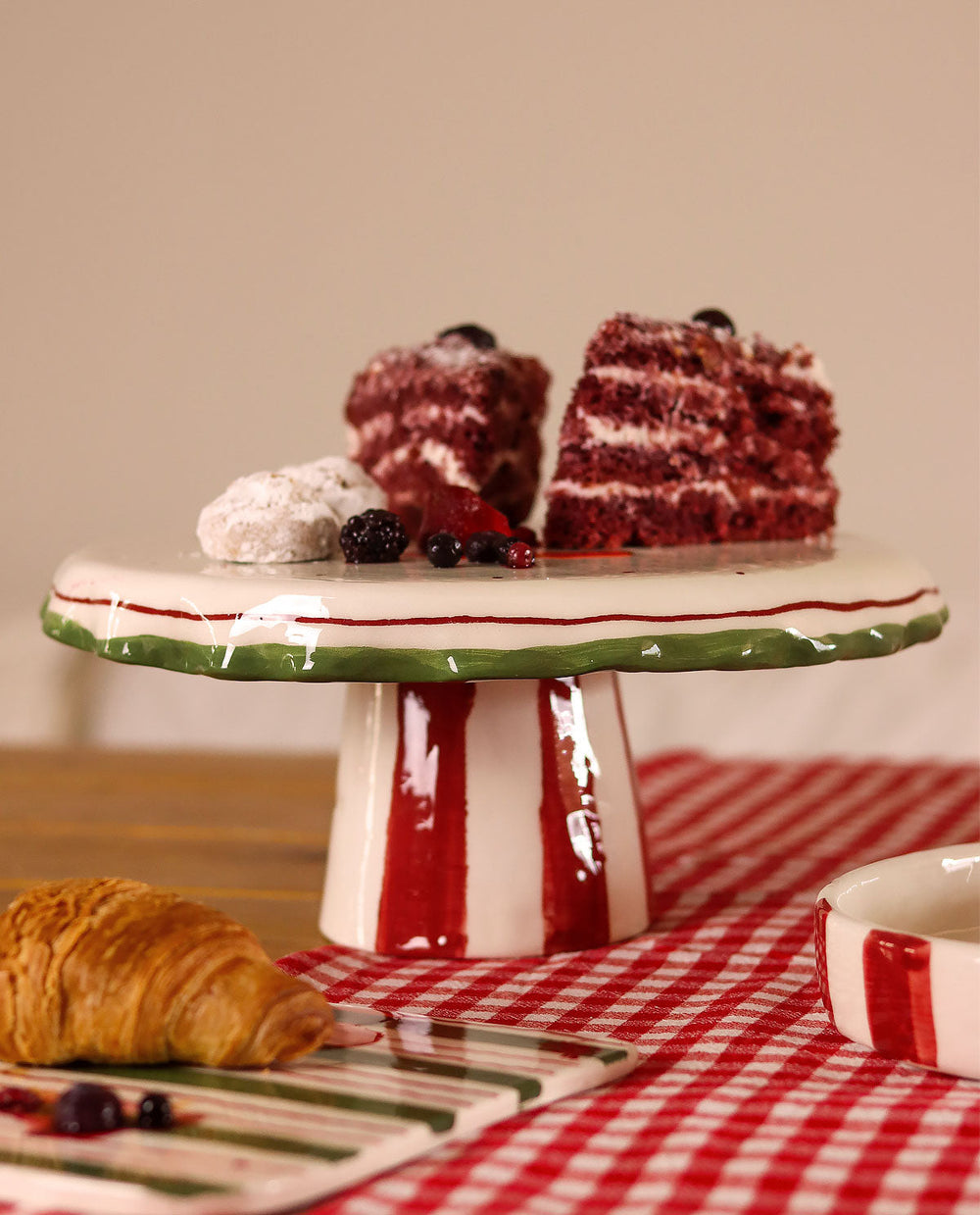 Handcrafted Ceramic Christmas Cake Stand