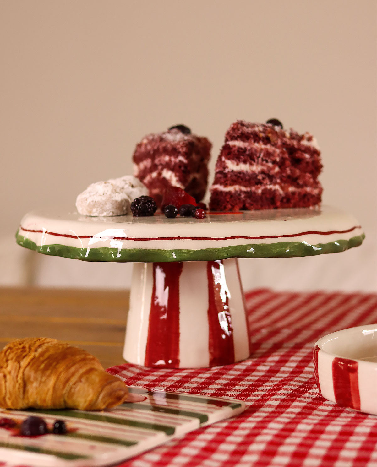 Handcrafted Ceramic Christmas Cake Stand