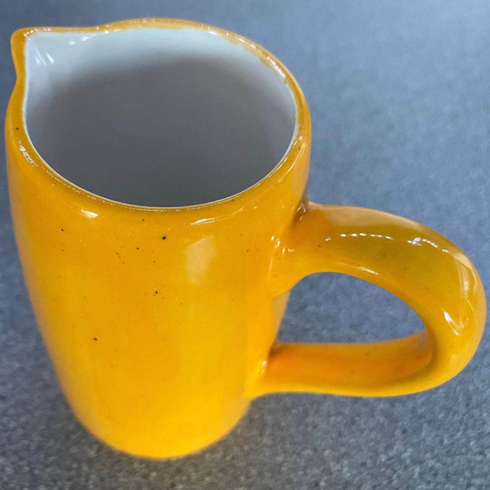 Milk Jug, Creamer, Yellow Speckled Glaze