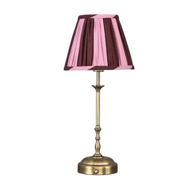 Freddie Table Lamp Pink/Brown Stripes