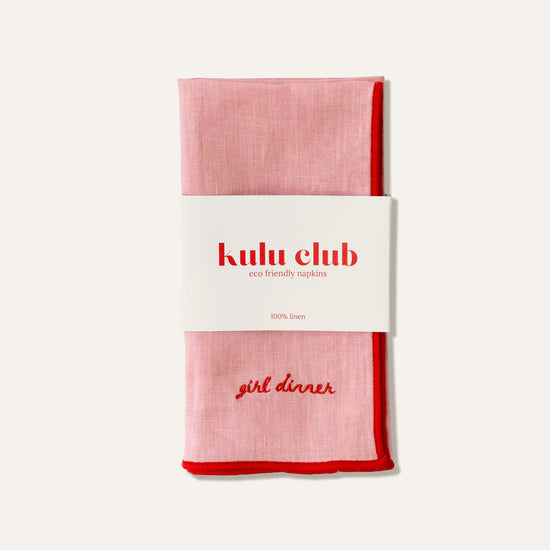 Girl Dinner Linen Napkins - Set of 2