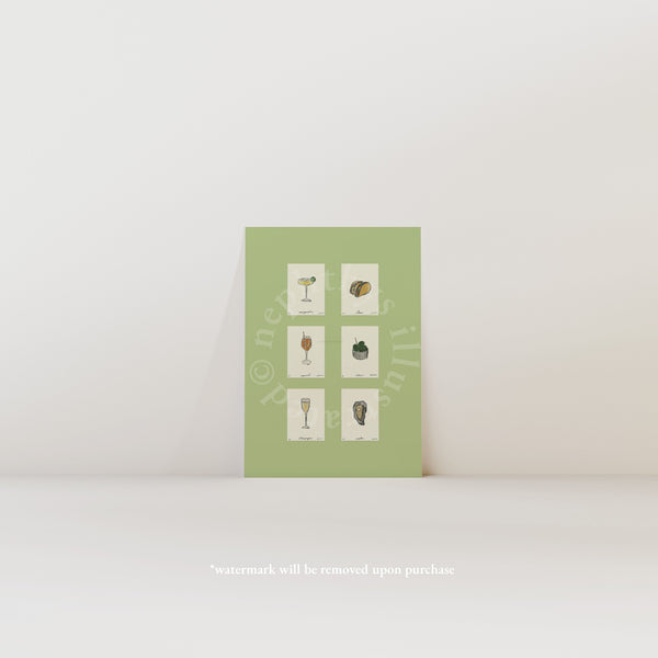 Sips & Snacks Set Print