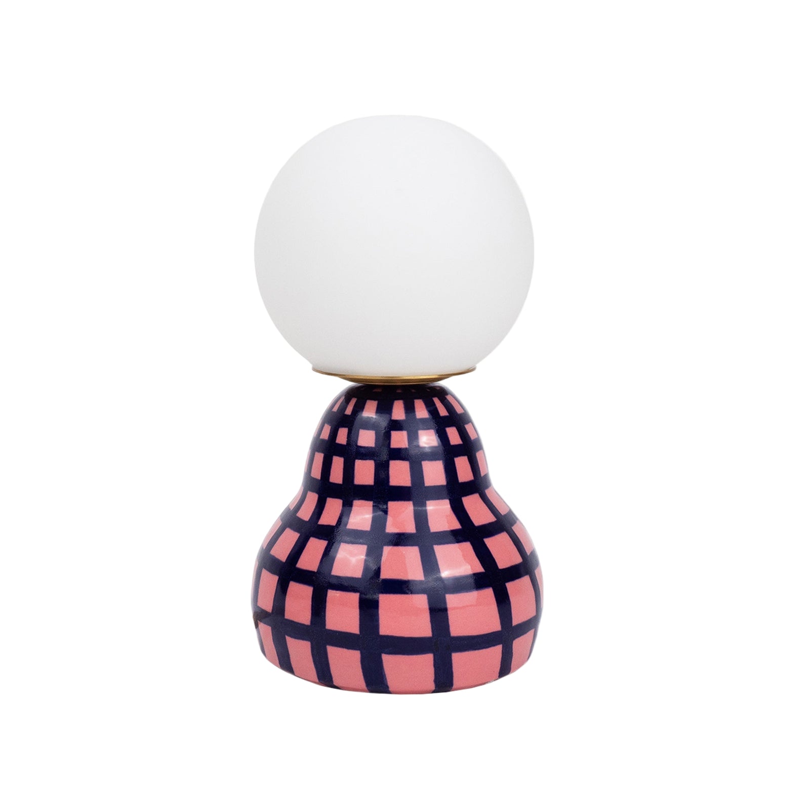'Grid' Table Lamp w/ Bulb - Pink & Blue
