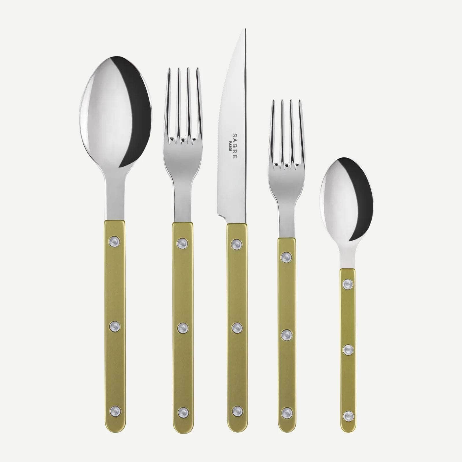 Bistrot Pearly 5pc Cutlery Set, Moss
