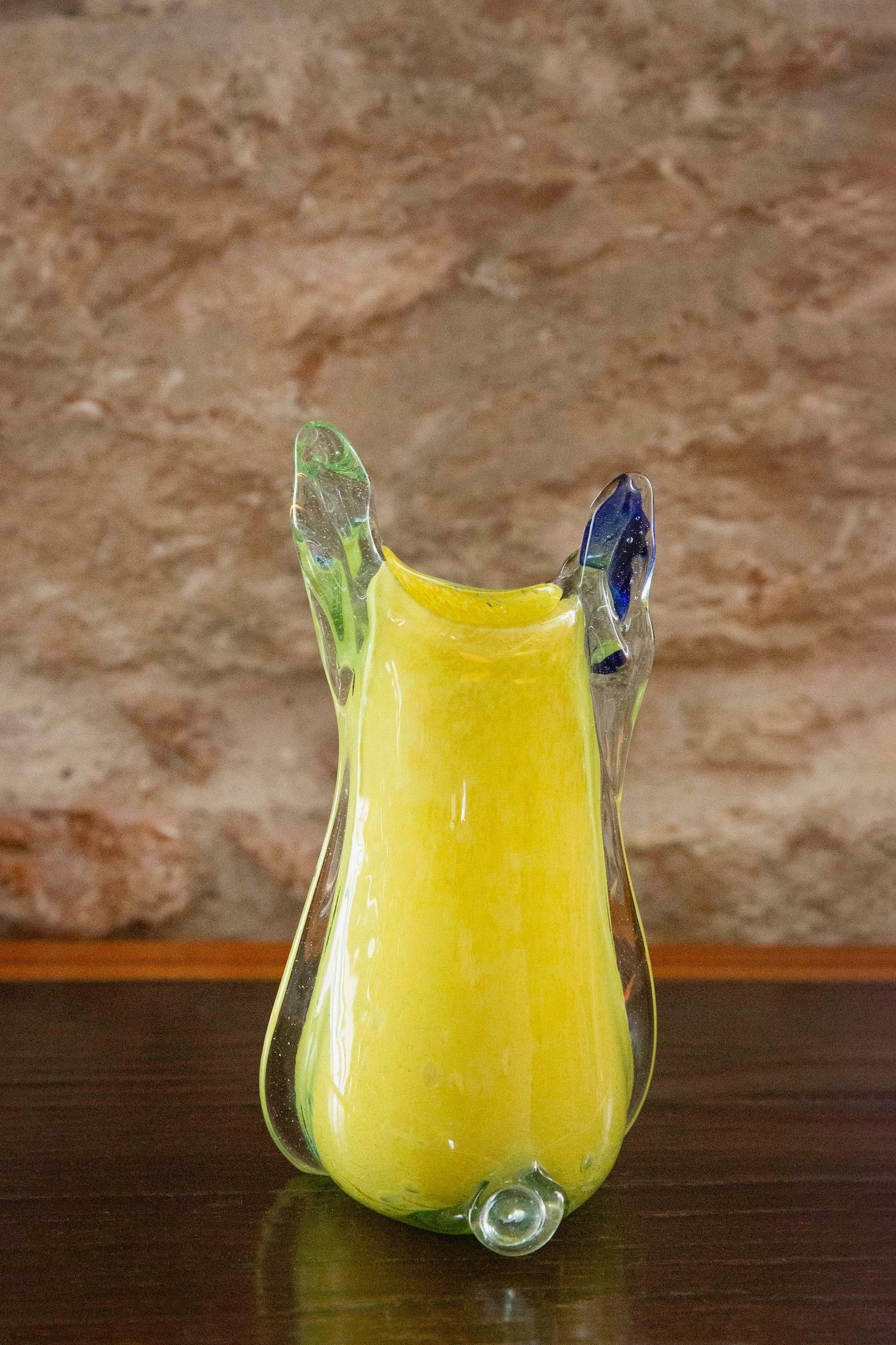 Blown Glass Bloom Vase, Yellow, Slim