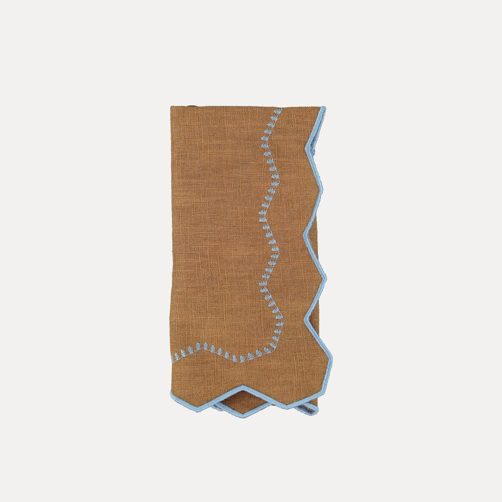 Alba Napkin, Brown with Light Blue