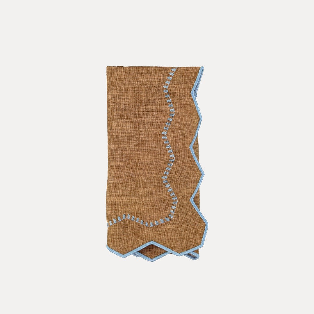 Alba Napkin, Brown with Light Blue