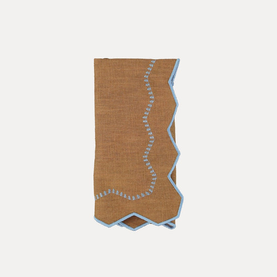Alba Napkin, Brown with Light Blue