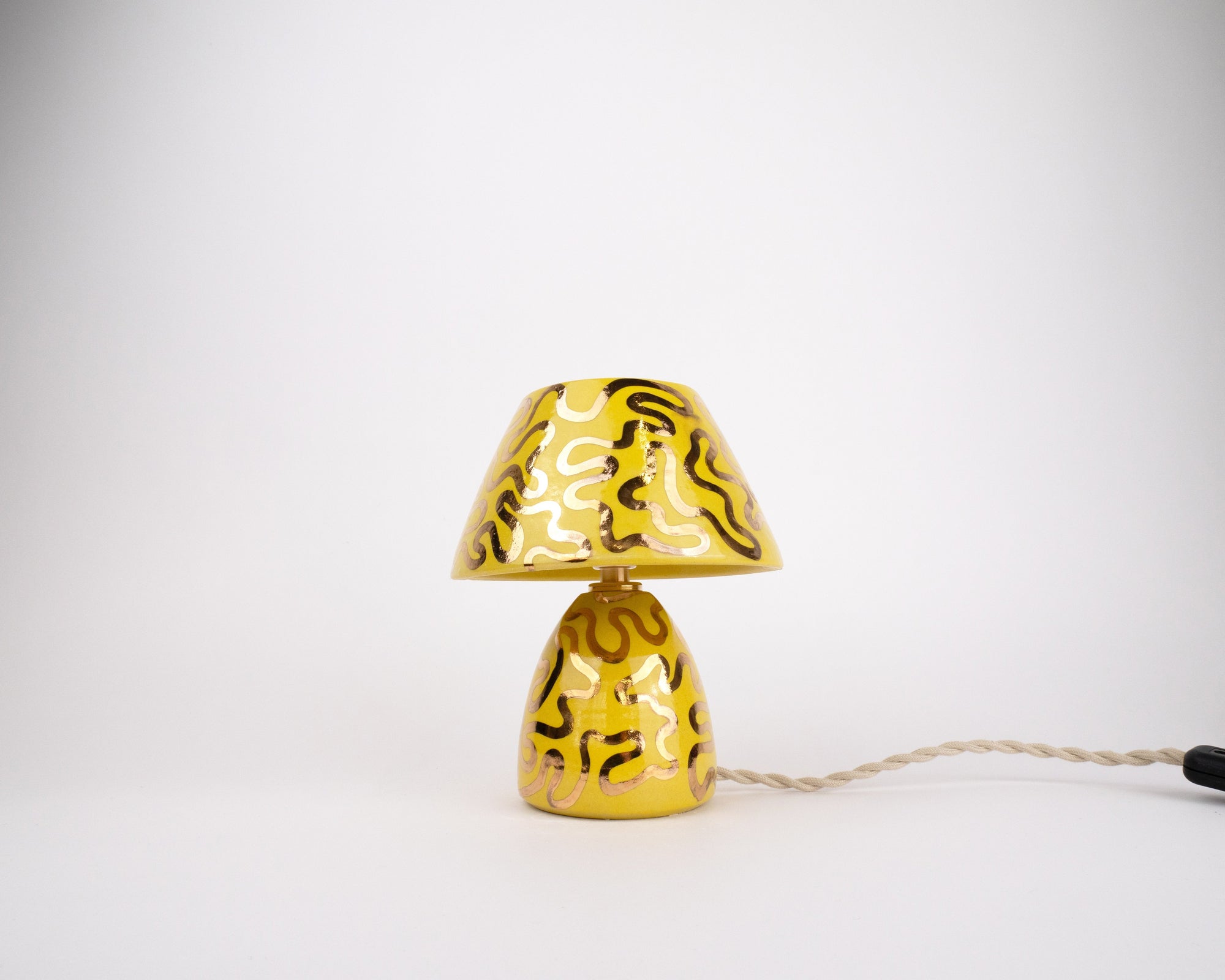 'Wiggle' Table Lamp - Yellow & Gold