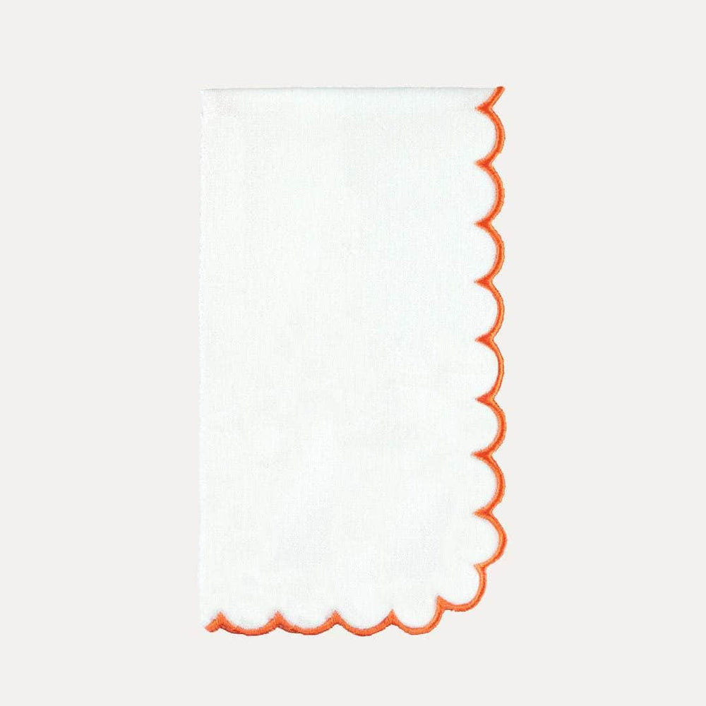 Filipa Napkin, White with Orange