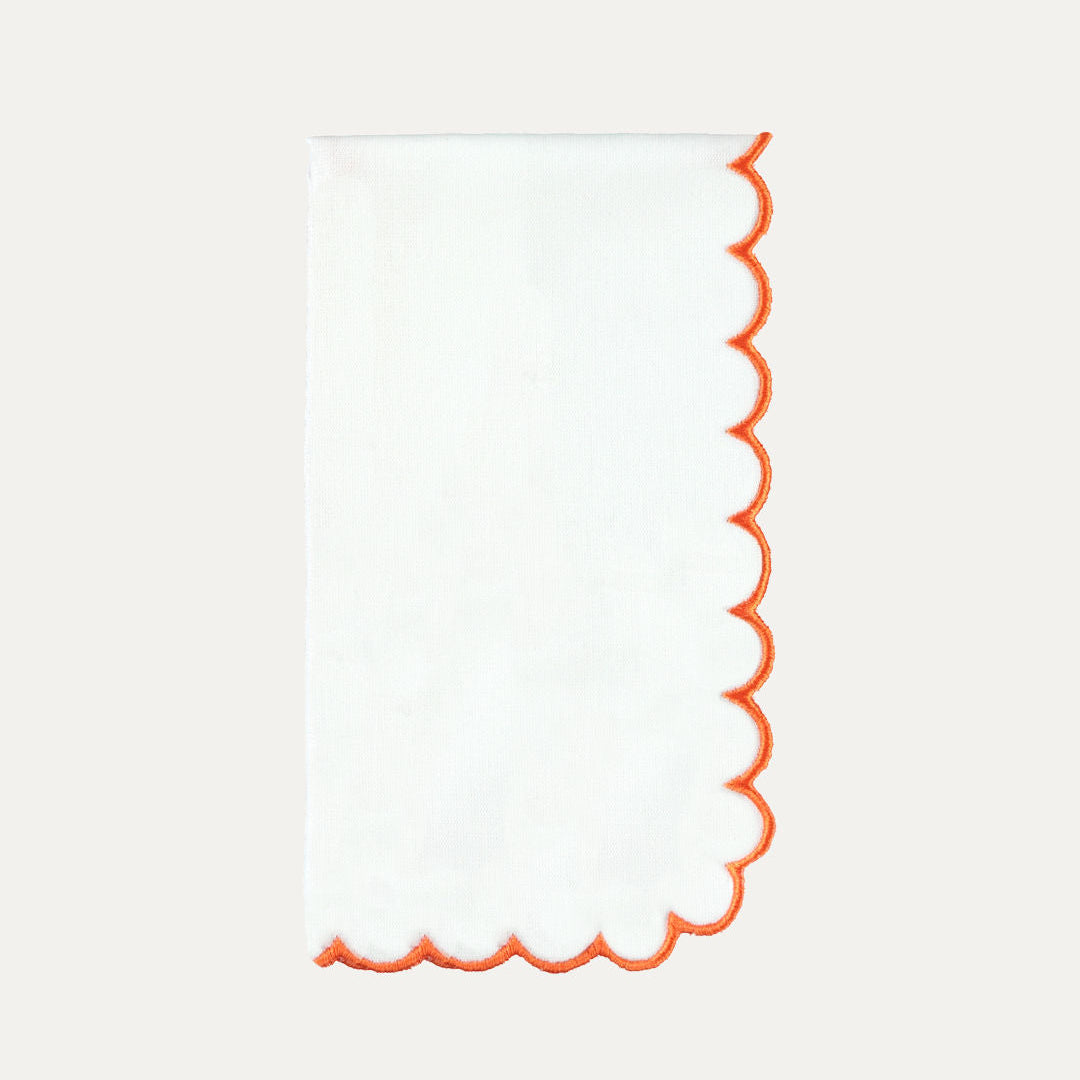 Filipa Napkin, White with Orange