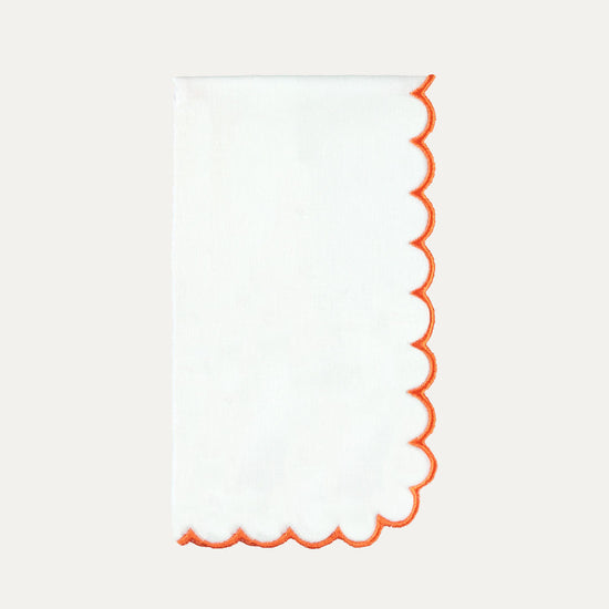 Filipa Napkin, White with Orange