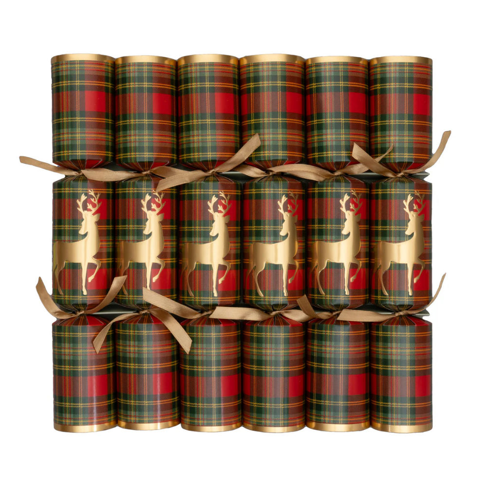 Tartan Reindeer Christmas Crackers