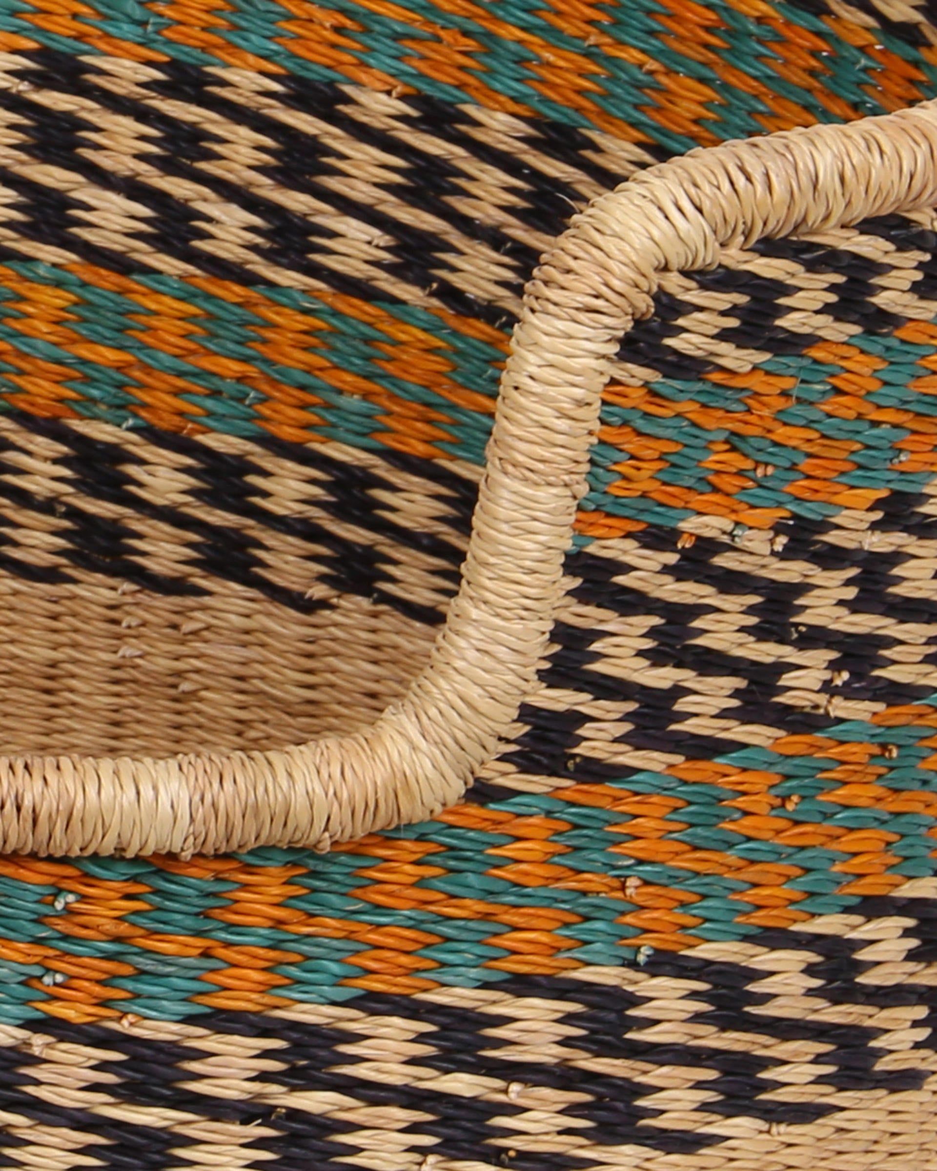 MADONUDENU: Orange, Blue and Black Dog Basket - Medium
