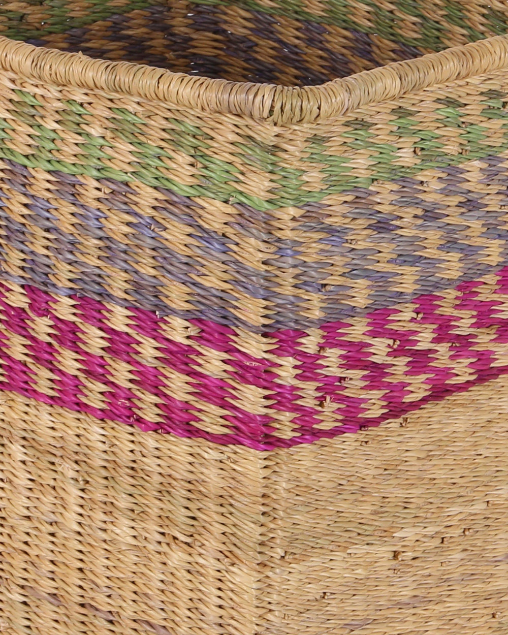 ABOAGYE: Pink, Blue and Green Square Storage Basket
