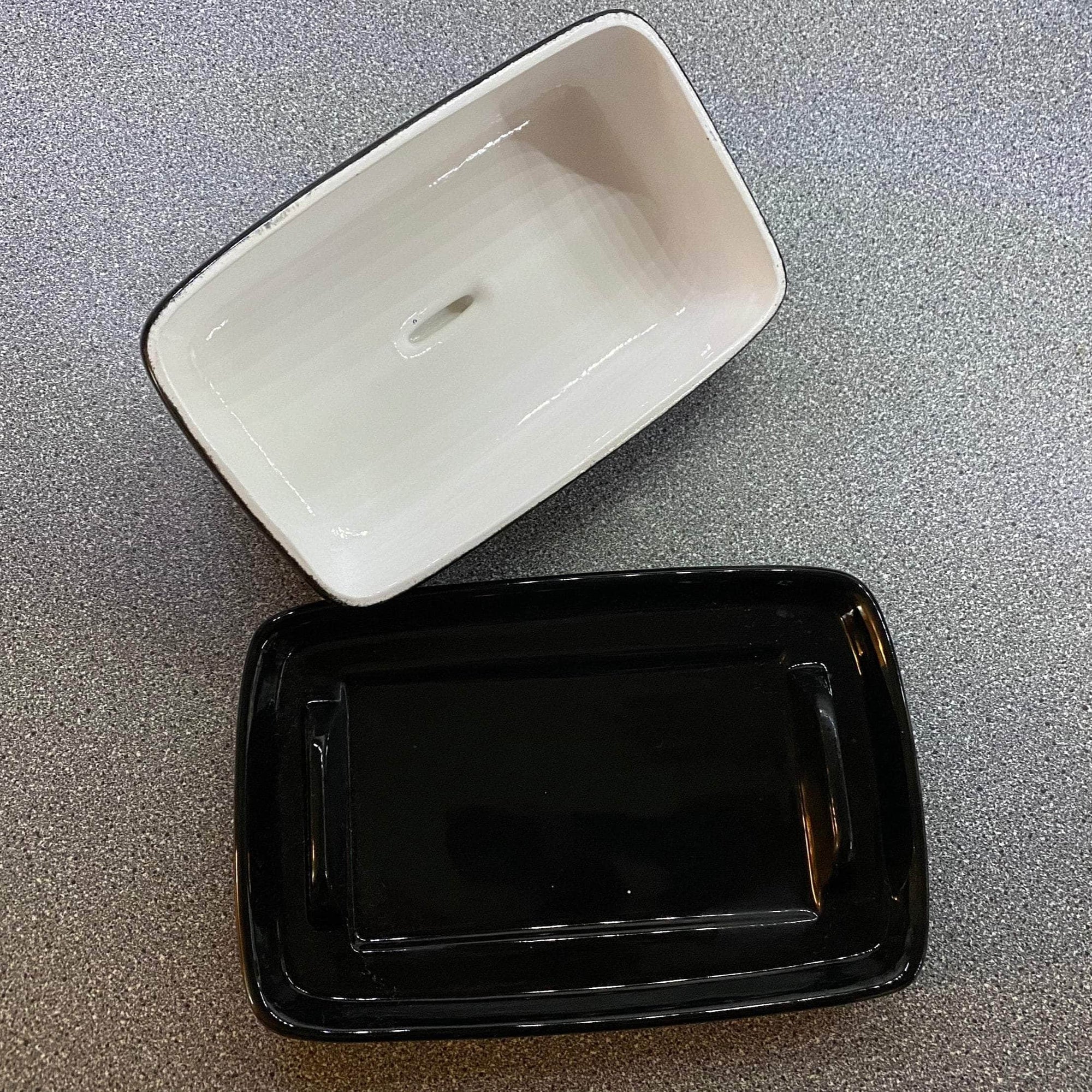 Butter Dish with Jet Black Glaze