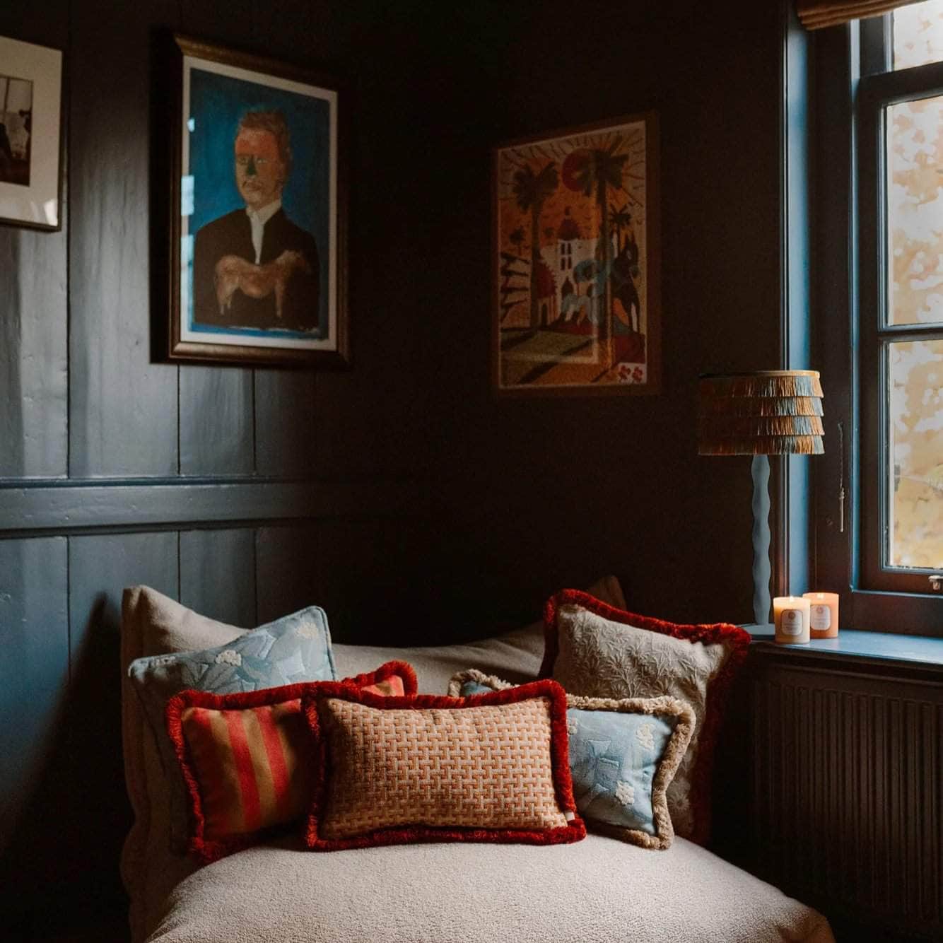 Lampshade Giselle Caramel & Dusty Blue