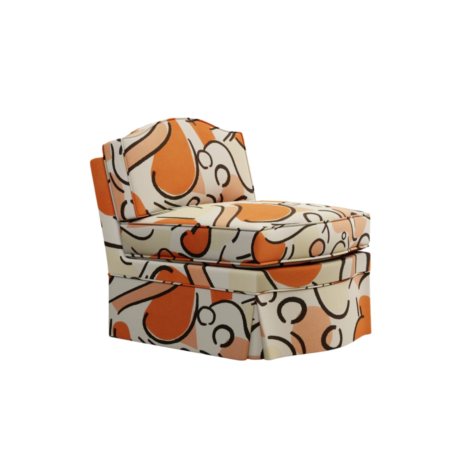 Felix Slipper Chair, Tangerine