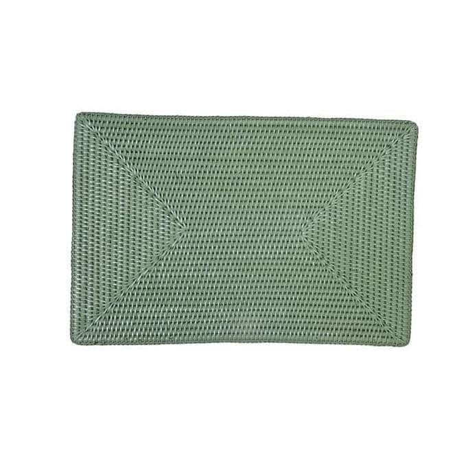 Rattan Rectangles Placemat - Green