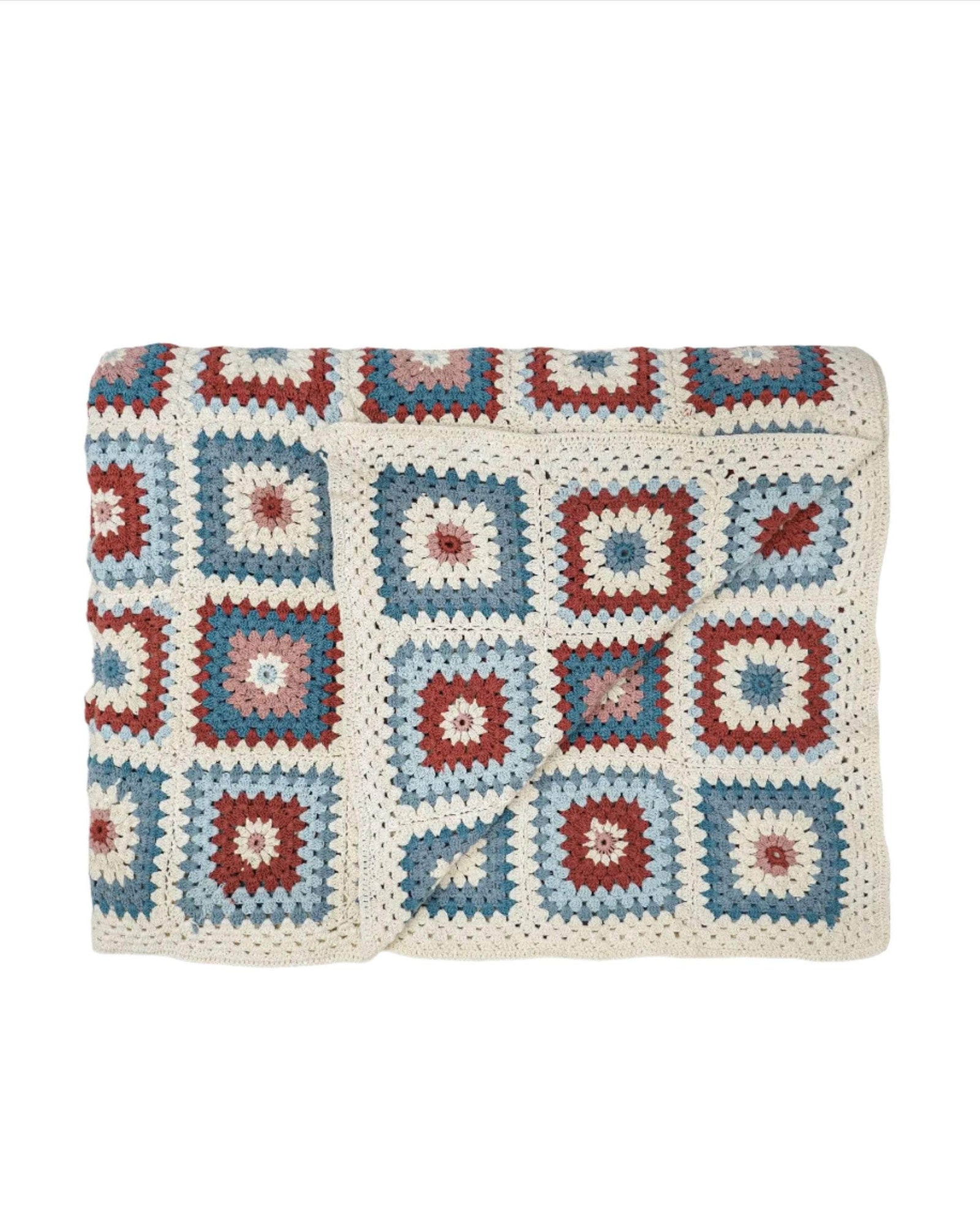 Crochet Throw - Blue and Pink