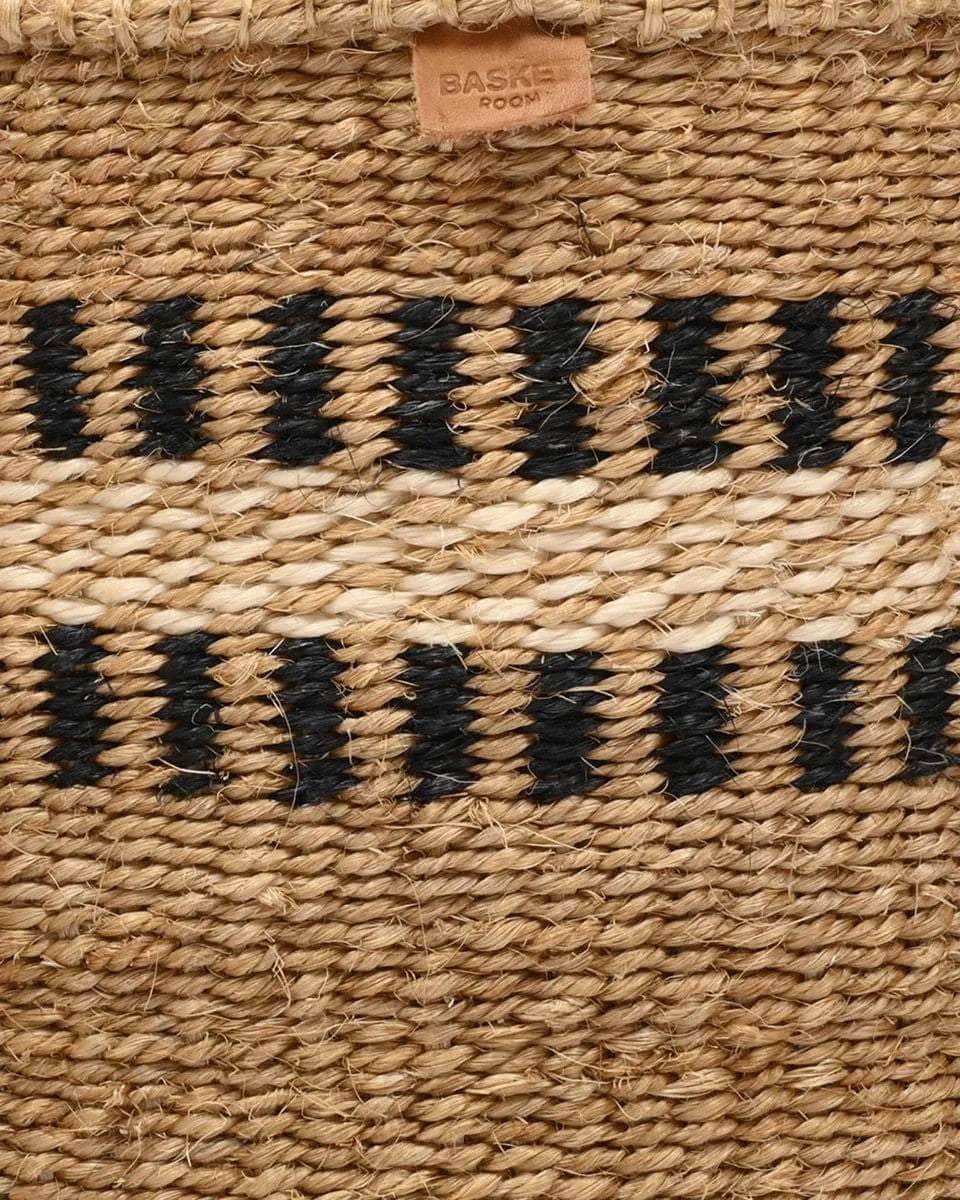 TUKIO: Charcoal Stripe Woven Storage Basket