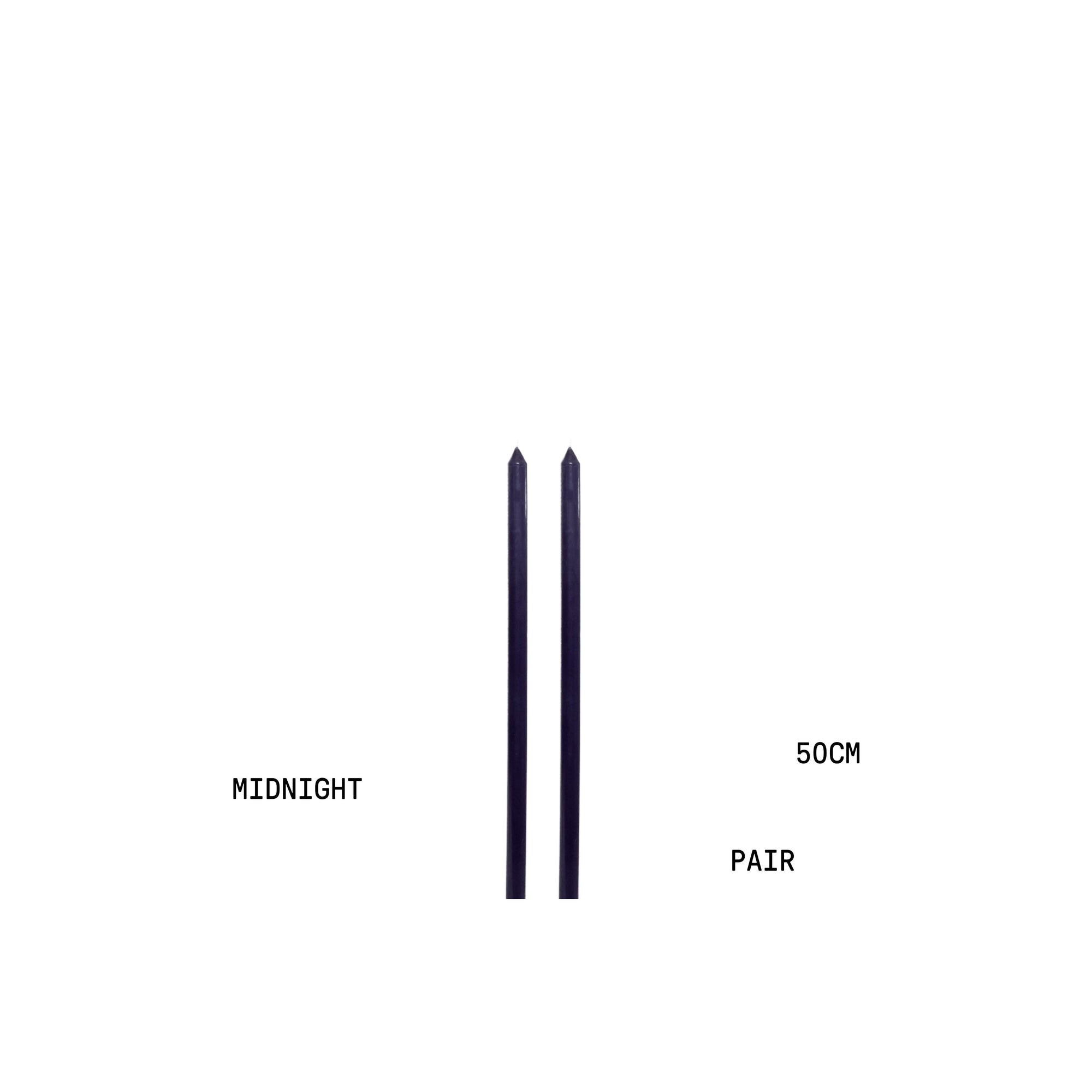 Midnight Tapered METRE Candle Pair