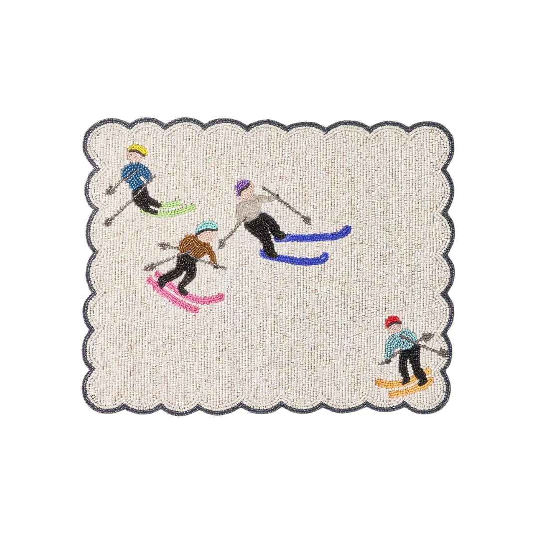 Colorful Beaded Skier Placemat