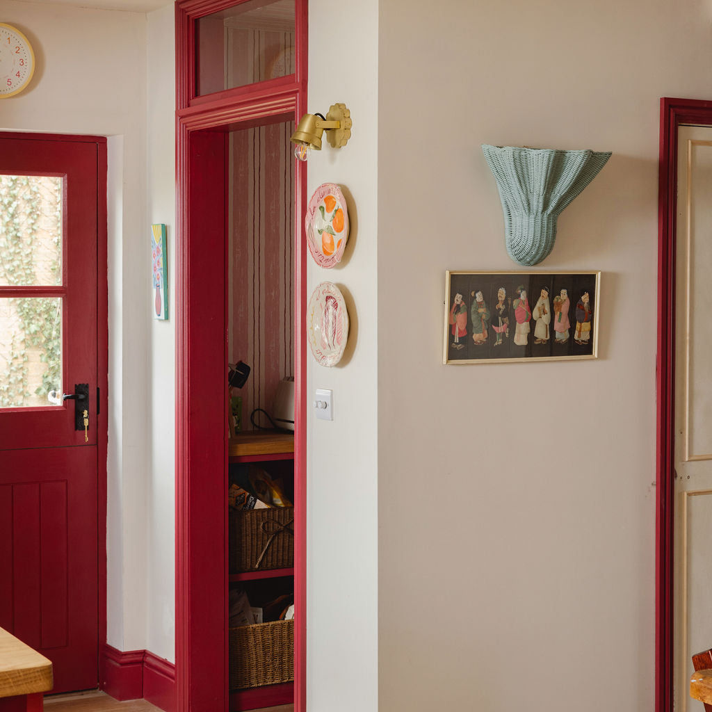 Luna Wall Light Shade, Small Teak